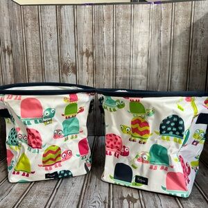 Set of two Thirty One MINI STORAGE BIN - TOPSY TURTLES!!  NEW! So cute!